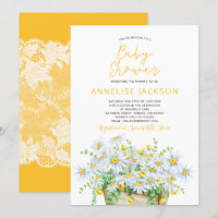 Summer daisies yellow and white lace baby shower