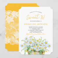 Summer daisies yellow and white lace sweet sixteen