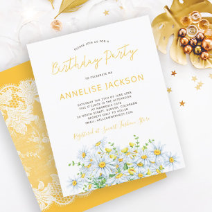 Summer daisies yellow lace BUDGET birthday party
