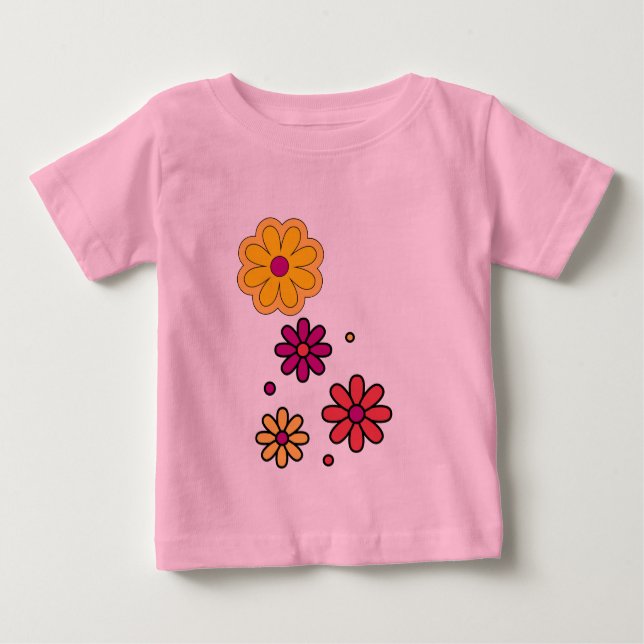 Summer Daisy Floral  Baby T-Shirt (Front)