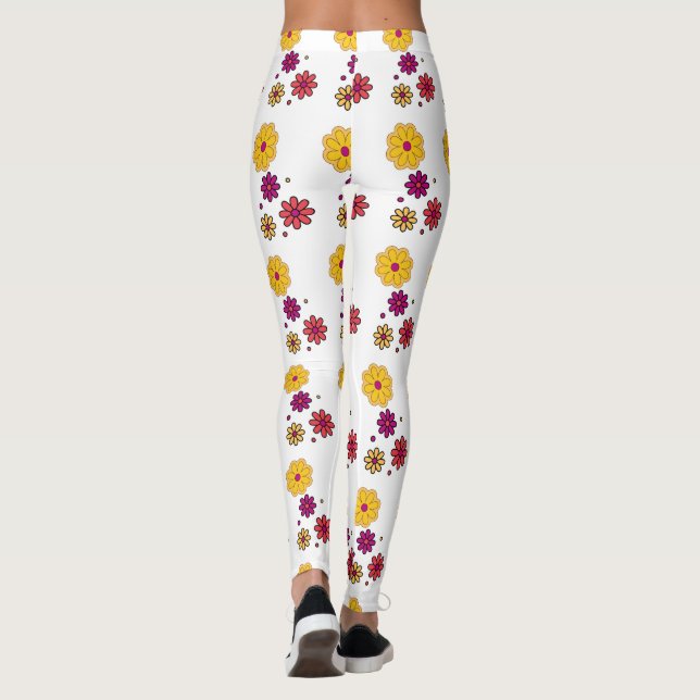 Summer Daisy Floral Women's Leggings (Back)