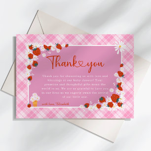 Summer Daisy Flower Berry Sweet Baby Shower  Thank You Card
