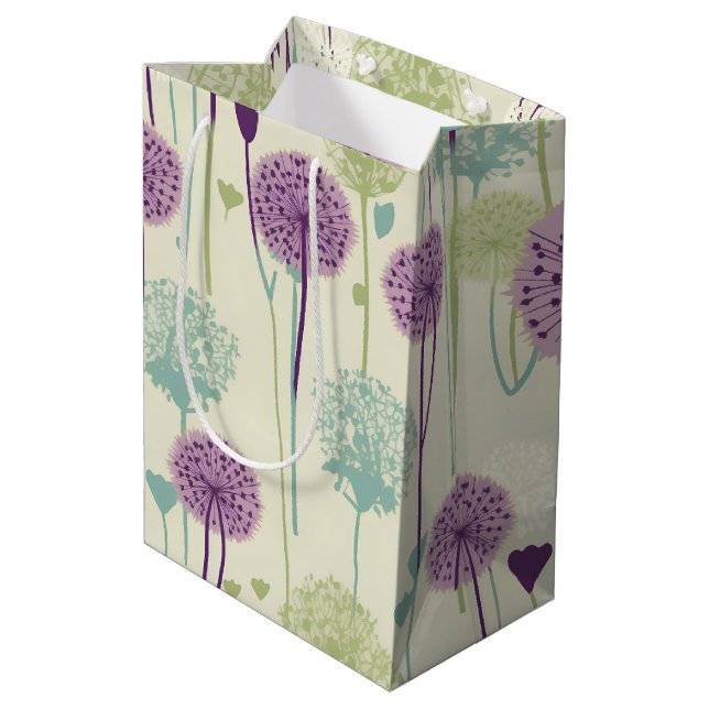 Summer Dandelion Design Medium Gift Bag (Back Angled)