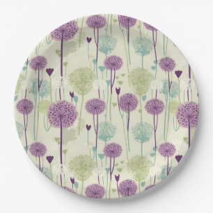 Summer Dandelion Design Paper Plate