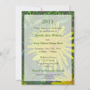 summer dandelion flower graduation invitations