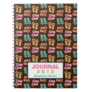 Summer dark flip flop sandal custom year journal