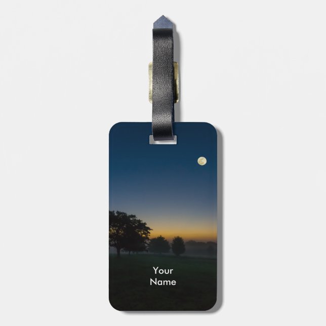 Summer Dawn With Moon Luggage Tag (Back Vertical)
