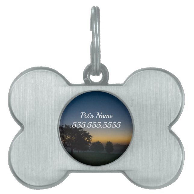 Summer Dawn With Moon Pet ID Tag (Front)