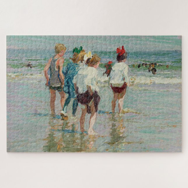 Summer Day at Brighton Beach (by E.H. Potthast) Jigsaw Puzzle (Horizontal)