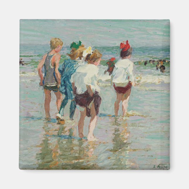 Summer Day at Brighton Beach (by E.H. Potthast) Magnet (Front)