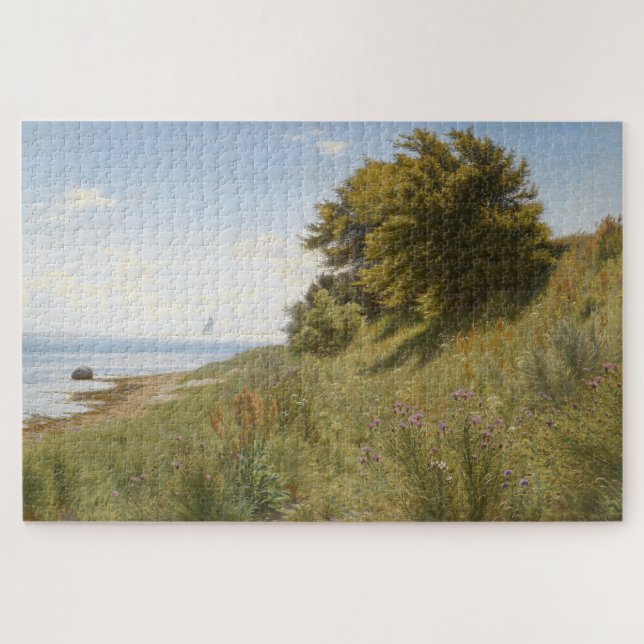 Summer Day by the Sea (by Ludvig Kabell) Jigsaw Puzzle (Horizontal)
