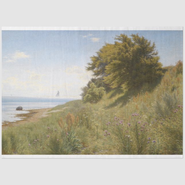 Summer Day by the Sea (by Ludvig Kabell) Tissue Paper (Front)