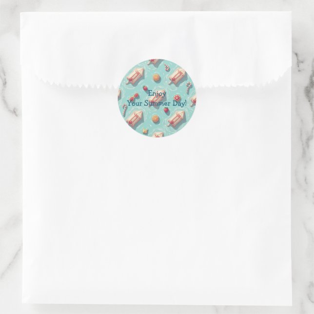 Summer Day Classic Round Sticker (Bag)