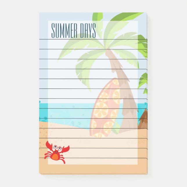 Summer Days, Sand And Surf Post-it Notes (Front)