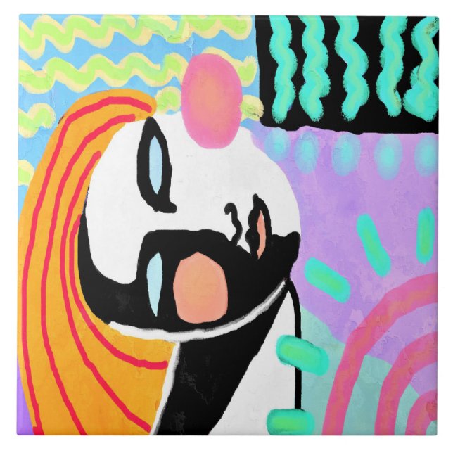 Summer Daze Abstract Digital Painting Tile (Front)