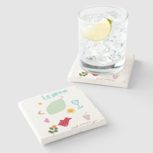 summer decorative tiles stone coaster