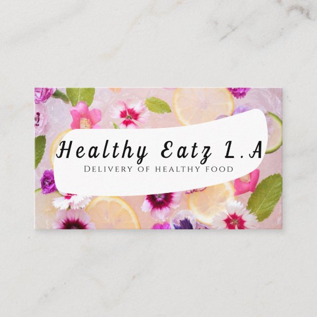 Summer Delivery of healthy food Business Card (Front)