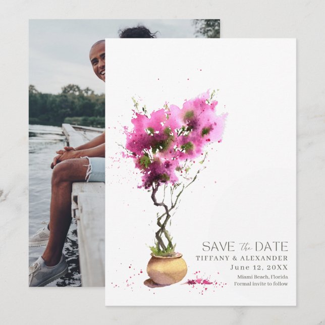 Summer Destination Wedding Photo   Save The Date (Front/Back)
