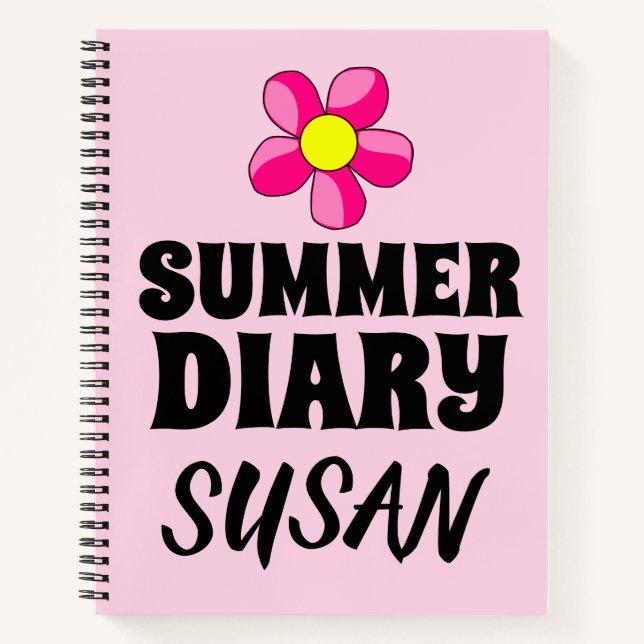 SUMMER DIARY PERSONALIZED GIRLS NOTEBOOK (Front)