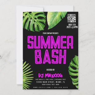 Summer DJ Event Beach Party Bar Club Flyer Invitation