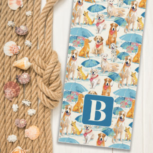 Summer Dogs Colourful Personalised Monogram Patter Yoga Mat