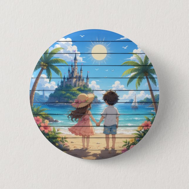 Summer dream 6 cm round badge (Front)