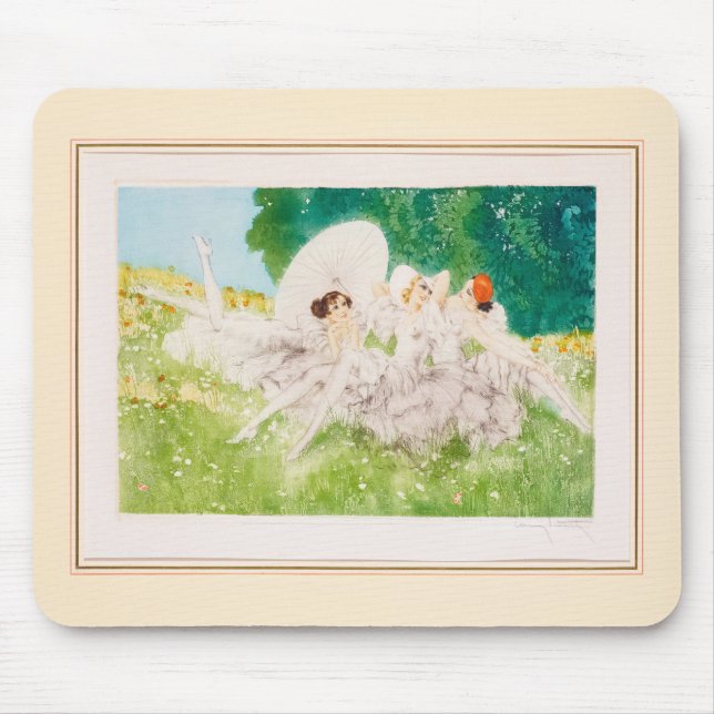 Summer Dreams, 1934 by Louis Icart Mouse Pad (Front)