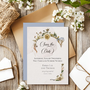 Summer Dried Wildflowers Wedding Save The Date