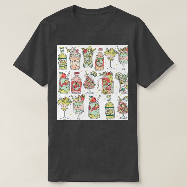 Summer Drinks Clipart Images Drink Clip Art Illust T-Shirt (Design Front)