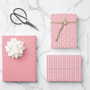 Summer Dusty Rose Blush Pink Stripes Wrapping Paper Sheet