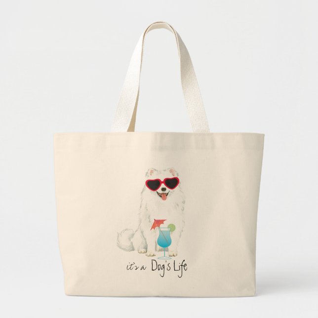 Summer Eskie Large Tote Bag (Front)