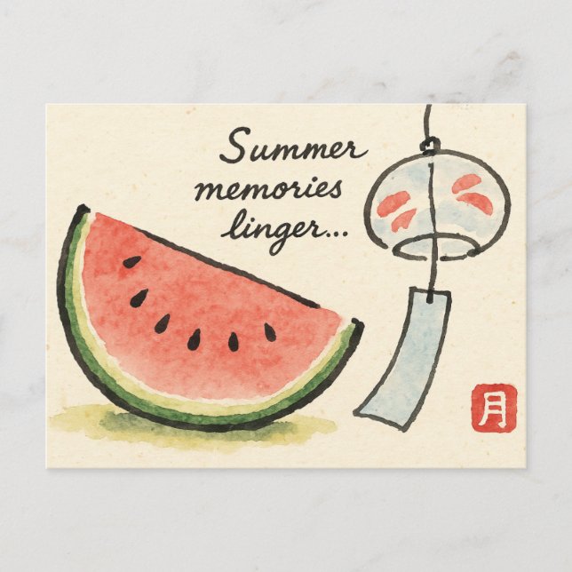 Summer Etegami Postcard (Front)
