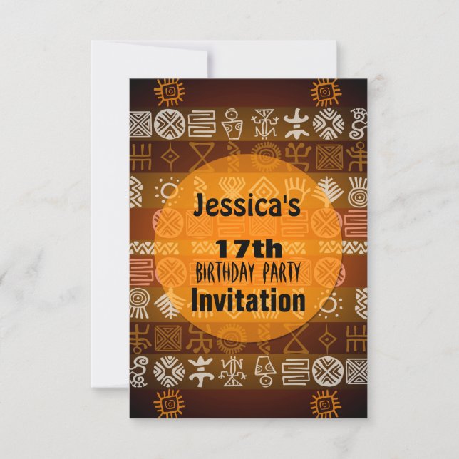 Summer Ethnic 17th Birthday Party Invitation (Front)