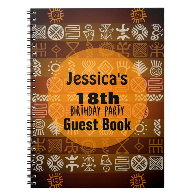 Summer Ethnic 18th Birthday Party Guest Book (Front)