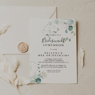 Summer Eucalyptus Bridesmaids Luncheon Shower Invitation