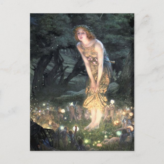 Summer Eve by Pre-Raphaelite Edward Robert Hughes Postcard (Front)