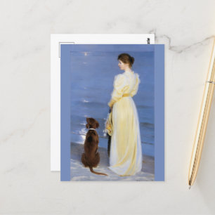Summer evening at Skagen, P.S.Krøyer, Art Postcard