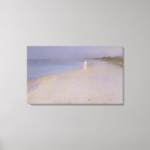 Summer evening at the South Beach, Skagen, 1893 Canvas Print