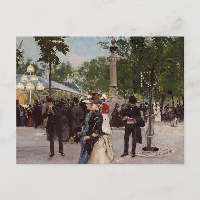 Summer Evening in Tivoli | Paul Fischer Postcard (Front)