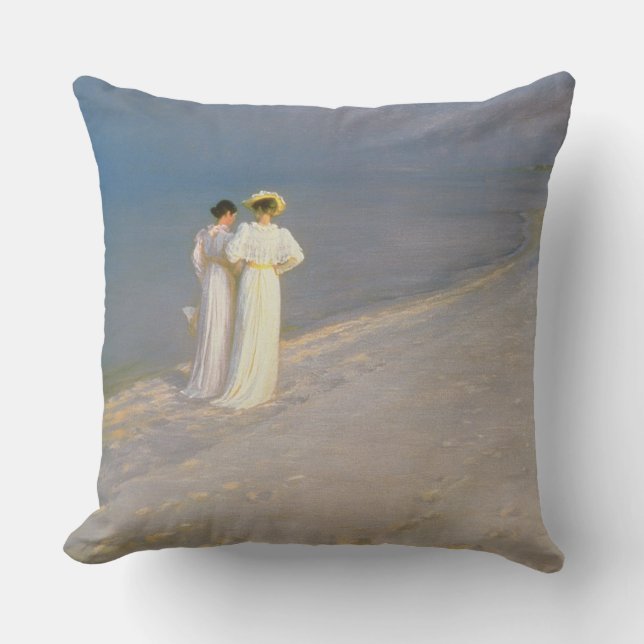 Summer Evening on the Skagen Southern Beach Cushion (Front)