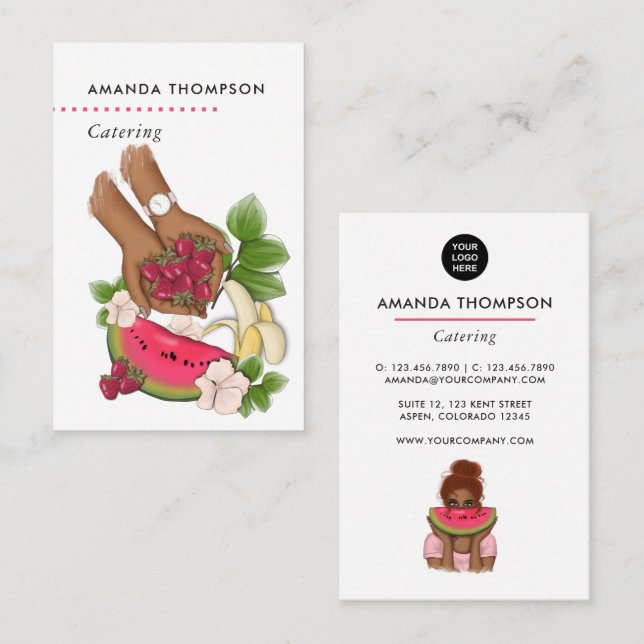 Summer Event Planner Catering Business Card (Front/Back)