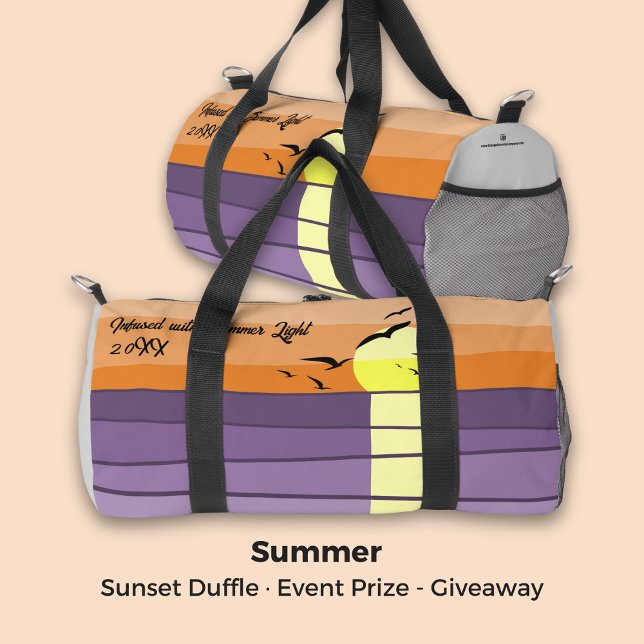 Summer Event Sponsor Script Logo Field Full Sunset Duffle Bag (Summer Event Sponsor Script Logo Field Full Sunset Duffle Bag)