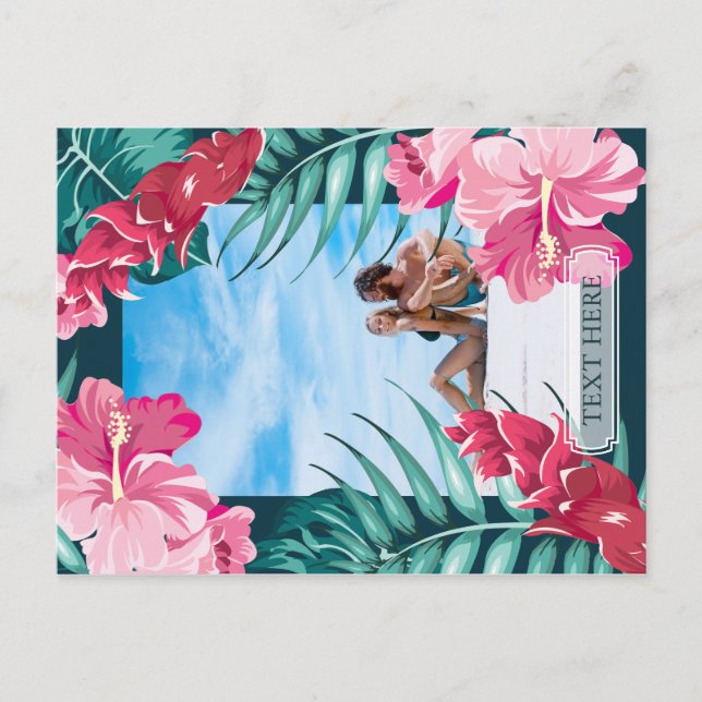 Summer Exotic Flowers personalised Photo Postcard (Front)