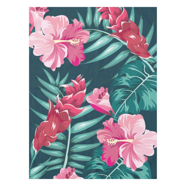 Summer Exotic Flowers Tablecloth (Front)