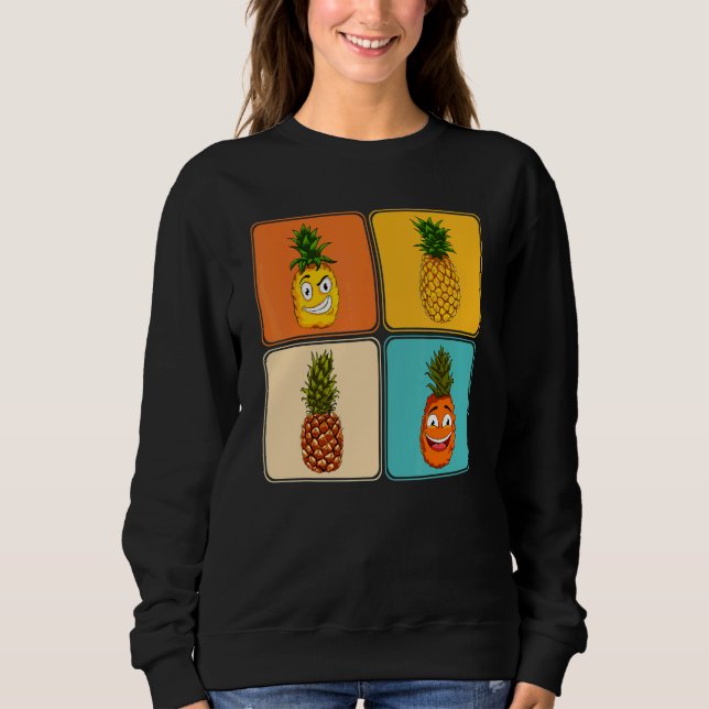Summer Exotic Fruit  Pop  Tropical Pineapple Sweatshirt (Front)