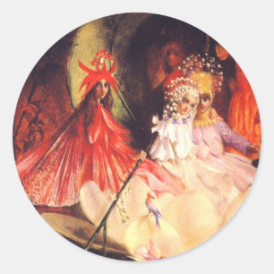 Summer Fairies Classic Round Sticker