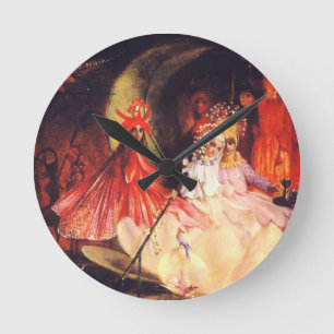 Summer Fairies Round Clock