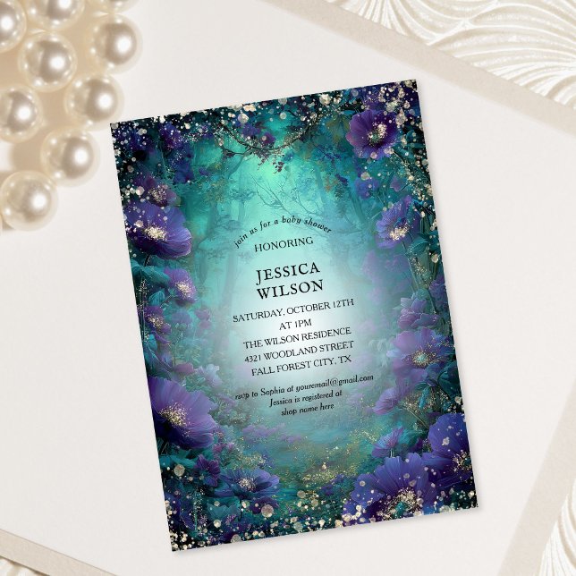 Summer Fairy Tale Enchanted Forest  Baby Shower Invitation (Summer Fairy Tale Enchanted Forest Baby Shower Invitation)