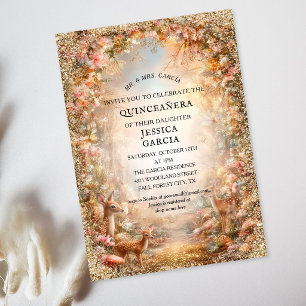 Summer Fairy Tale Enchanted Forest  Quinceañera  Invitation