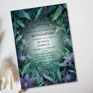 Summer Fairy Tale Enchanted Forest  Quinceañera  Invitation